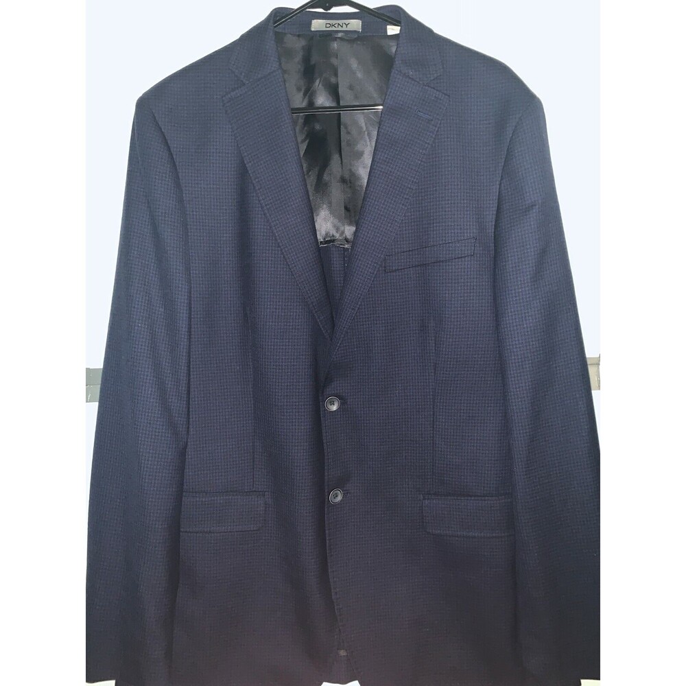 DKNY MEN's Blue Checkered Suit Jacket [44- 46 Chest] { Size X-Large} Gorgeous
